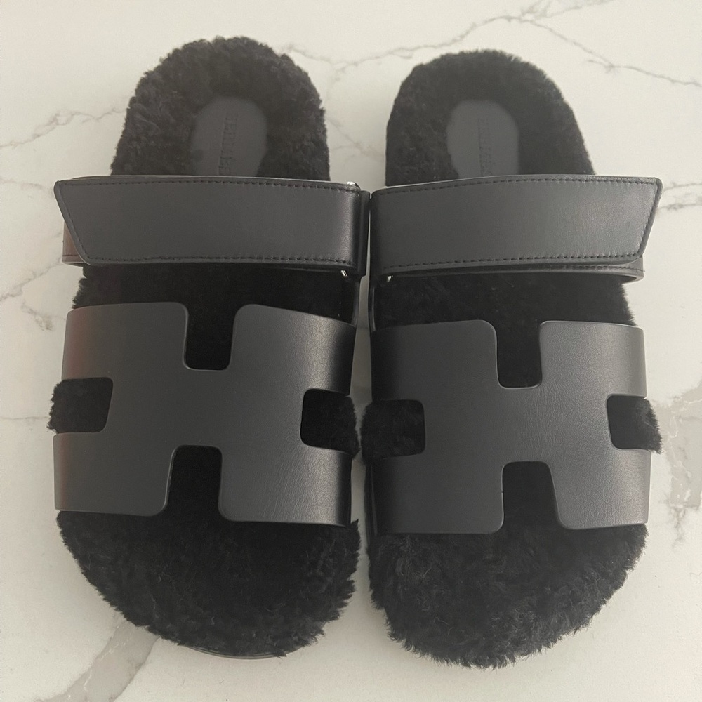 Hermès chypre woolskin sandals size  39